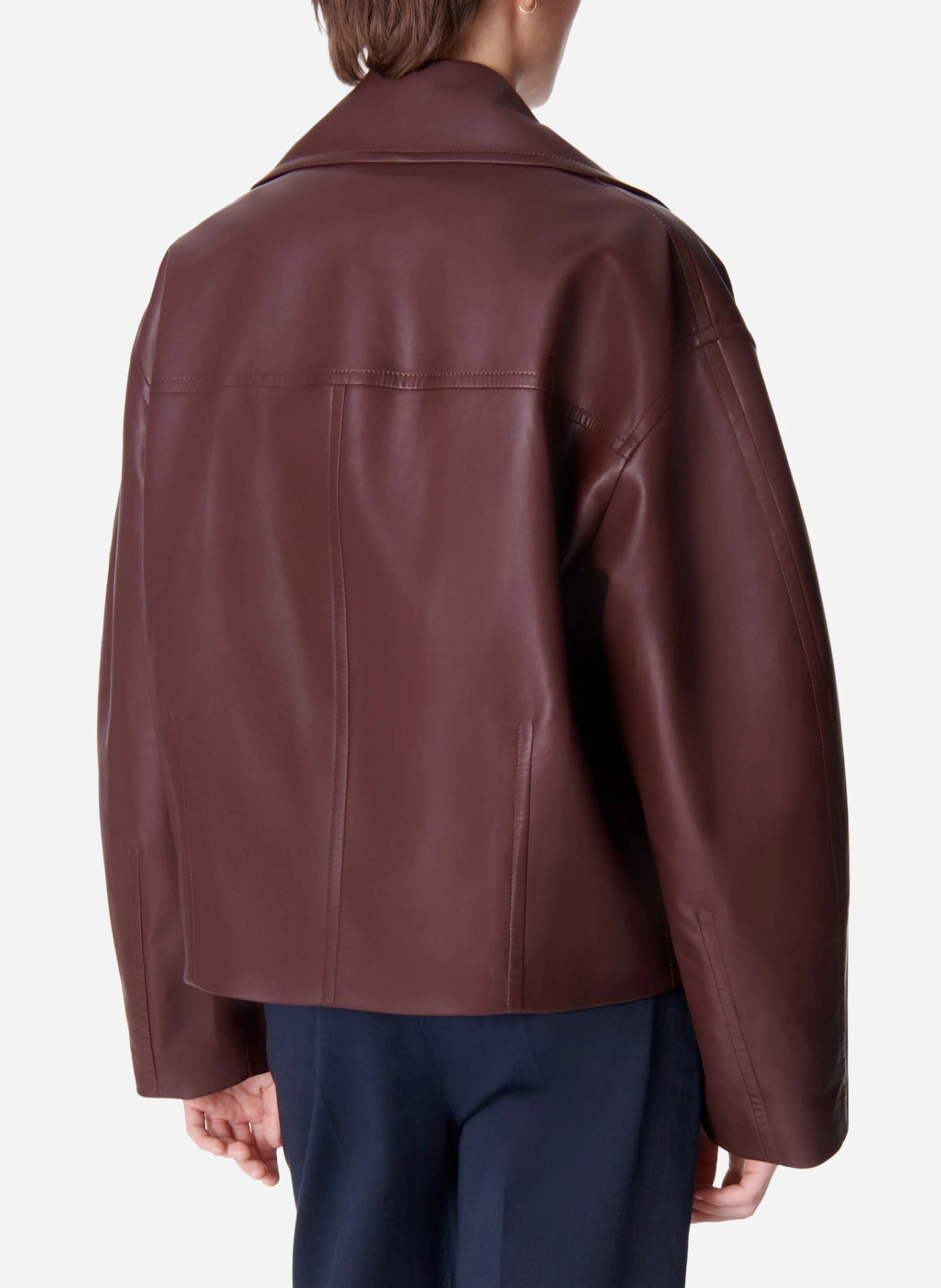 CARLIN - Manteau oversize court boutonné | Rouge
