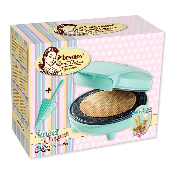 Gaufrier à cornets 700 W Sweet Dreams vert menthe Bestron