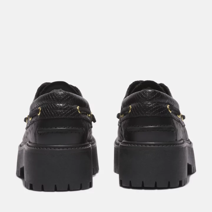 Sapato náutico feminino Stone Street Timberland Premium na cor preta.