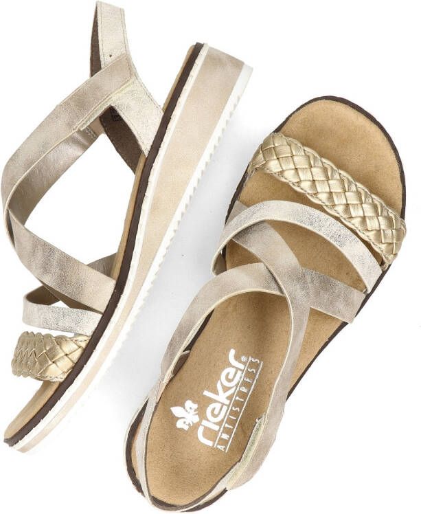 Rieker Sandalen Plat Sandalen Plat Goudkleur
