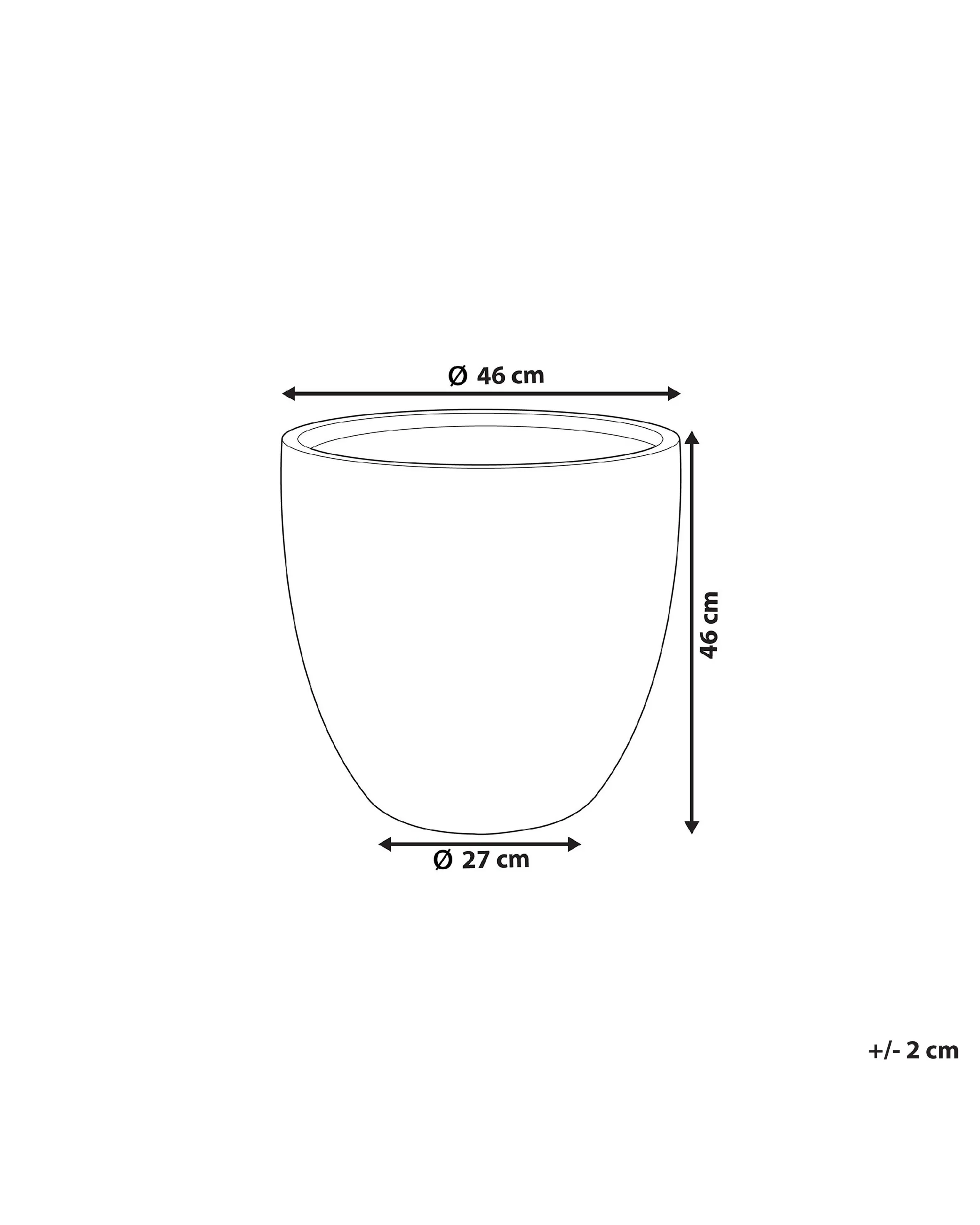 Bloempot KANNIA 46 cm Grafietgrijs