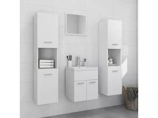 Ensemble de meubles de salle de bain Blanc Aggloméré