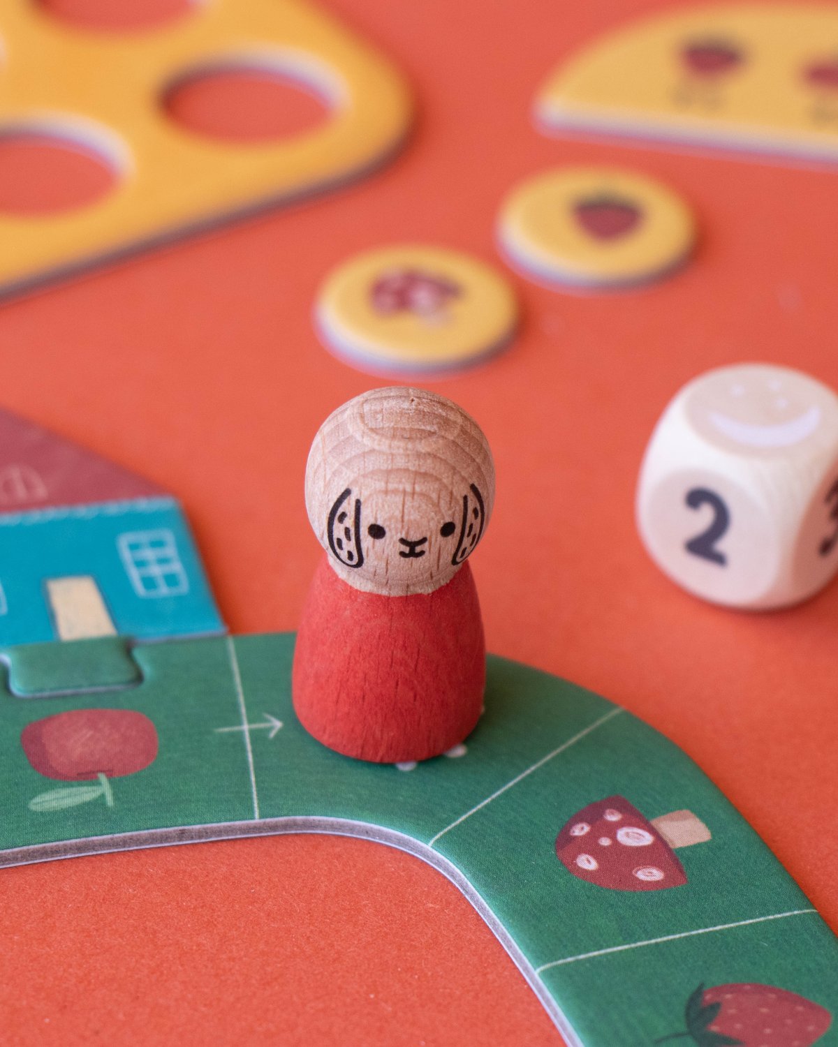 Brettspill Barn 4år+, Pocket size – Familiespill “Samle Jordbær før Grevlingen Kommer” | Tiny Game Strawberries