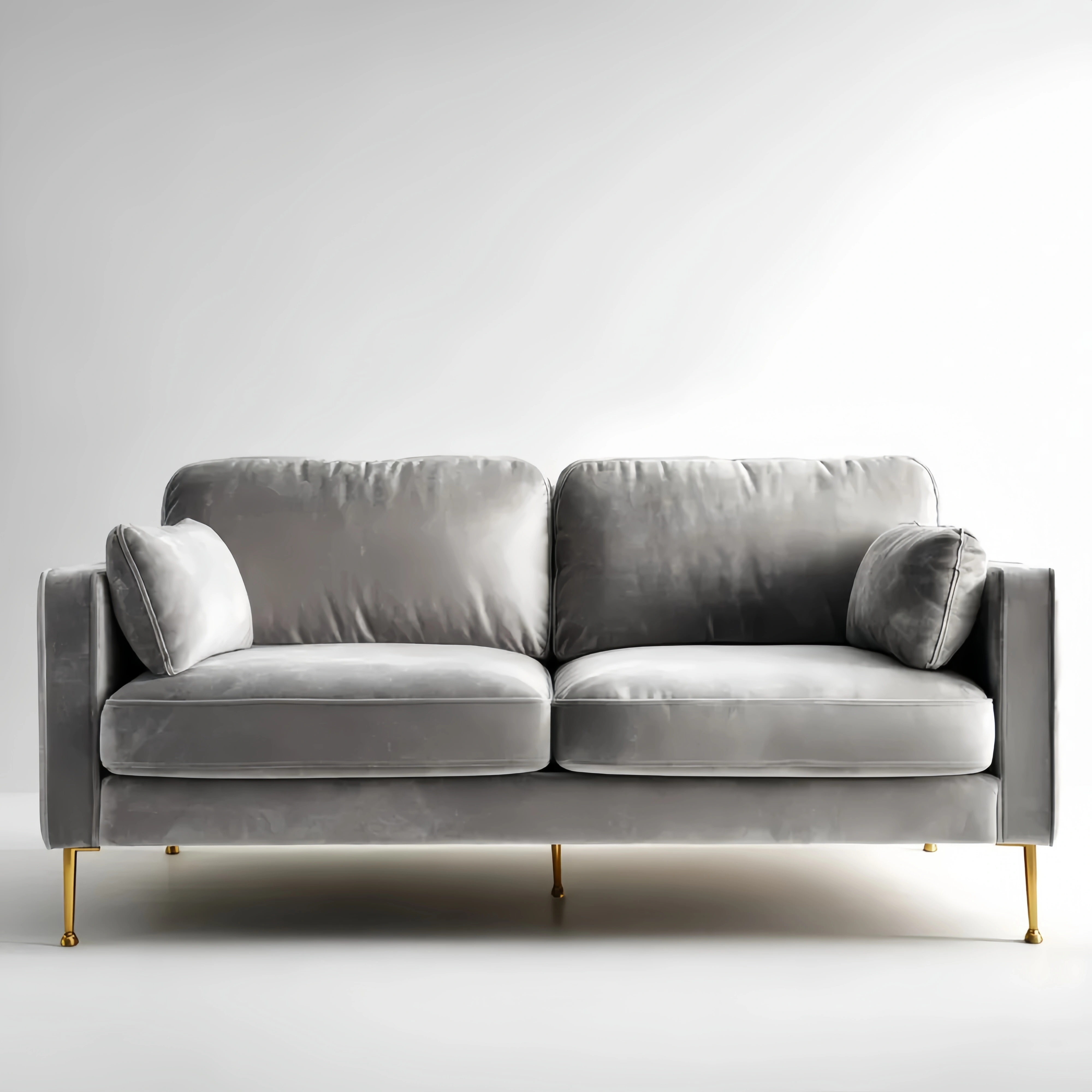 2-Sitzer-Sofa mit Samtpolsterung 150x85x75 cm – Hellgrau – Modernes De