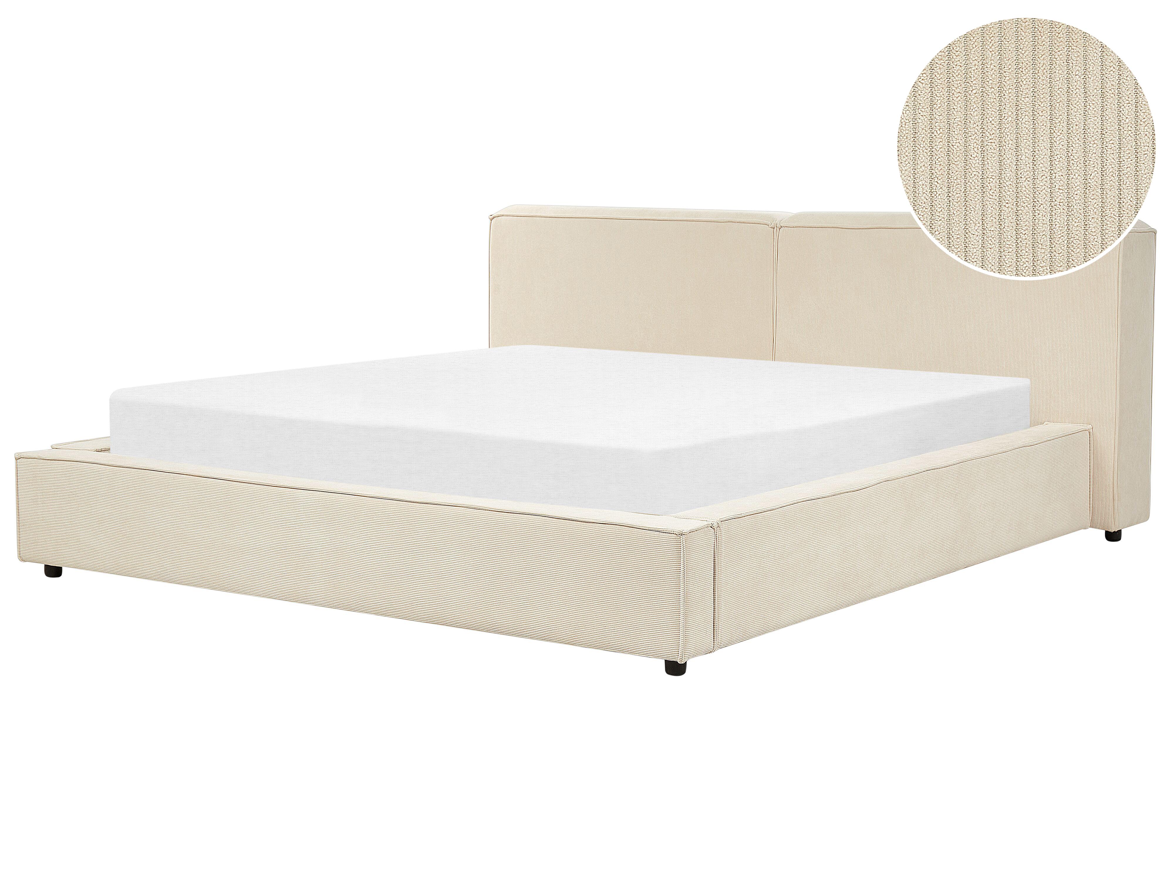 Waterbed Corduroy LINARDS 180 x 200 cm Beige