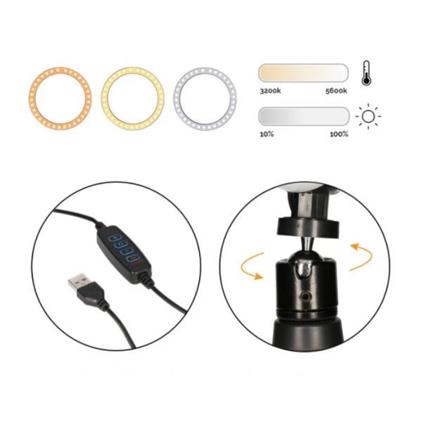 Tripé Portátil Studio Live LED 14W Preto - S1904077