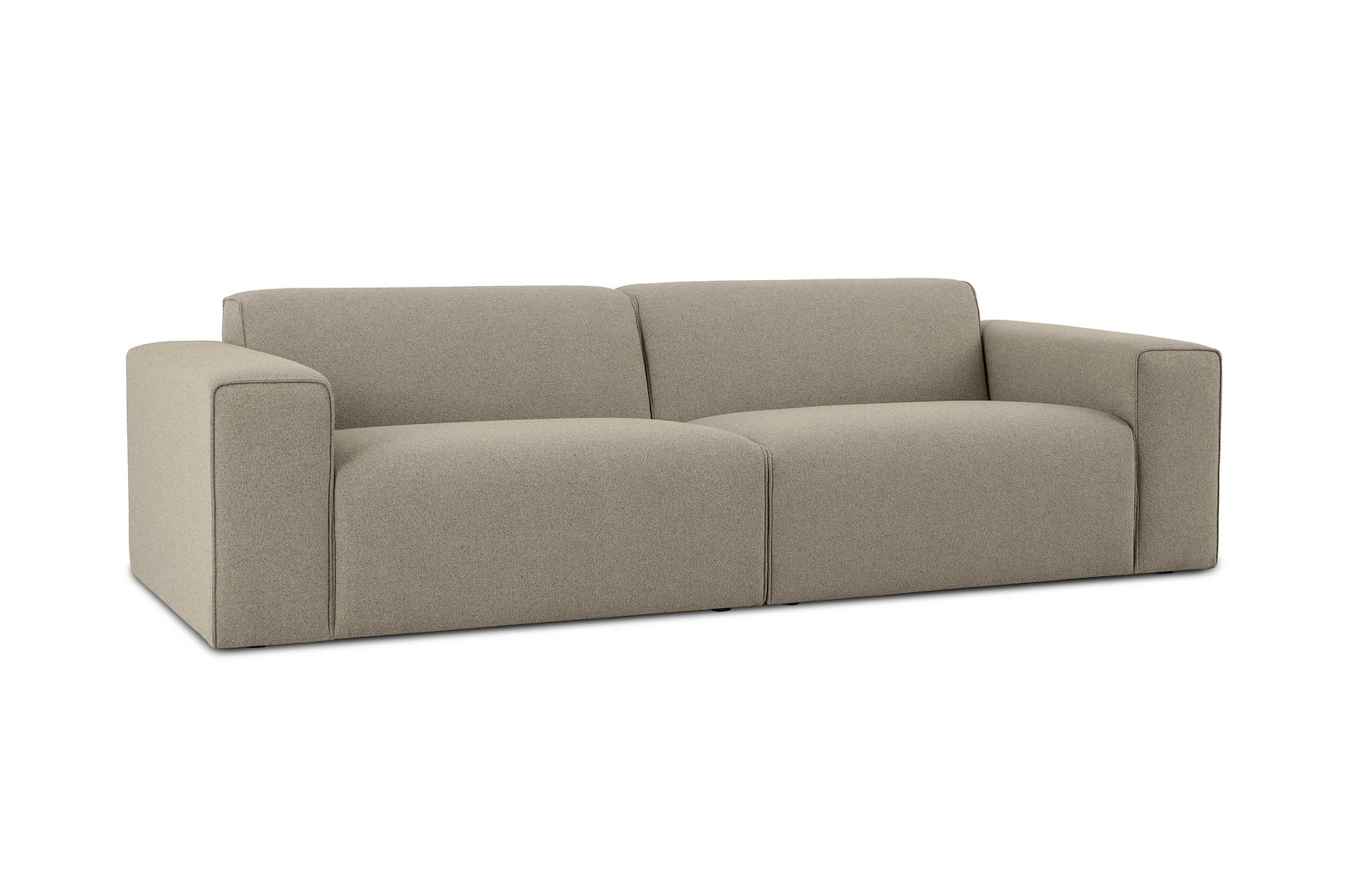Styl 3-seter duo puter Tekstil Brooklyn 9 Cappuccino med sorte ben.