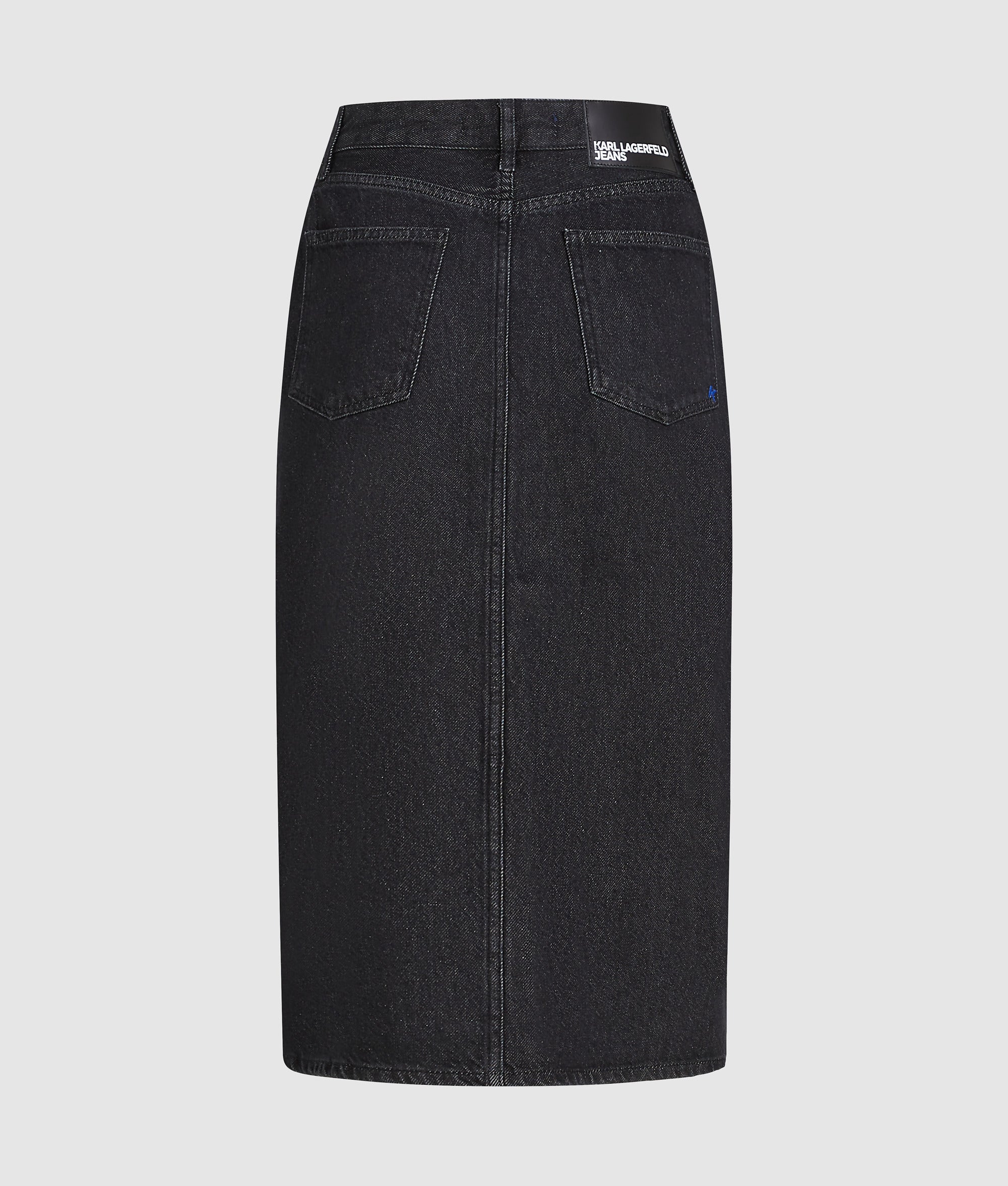 Midirok van denim met vetersluiting