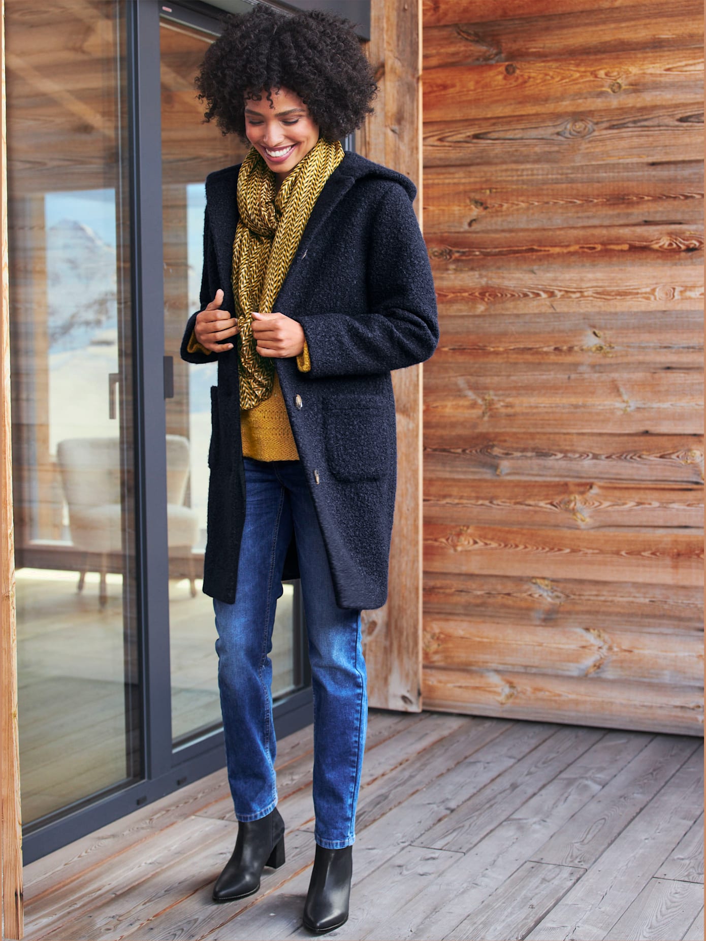 Manteau tissu structuré de qualité