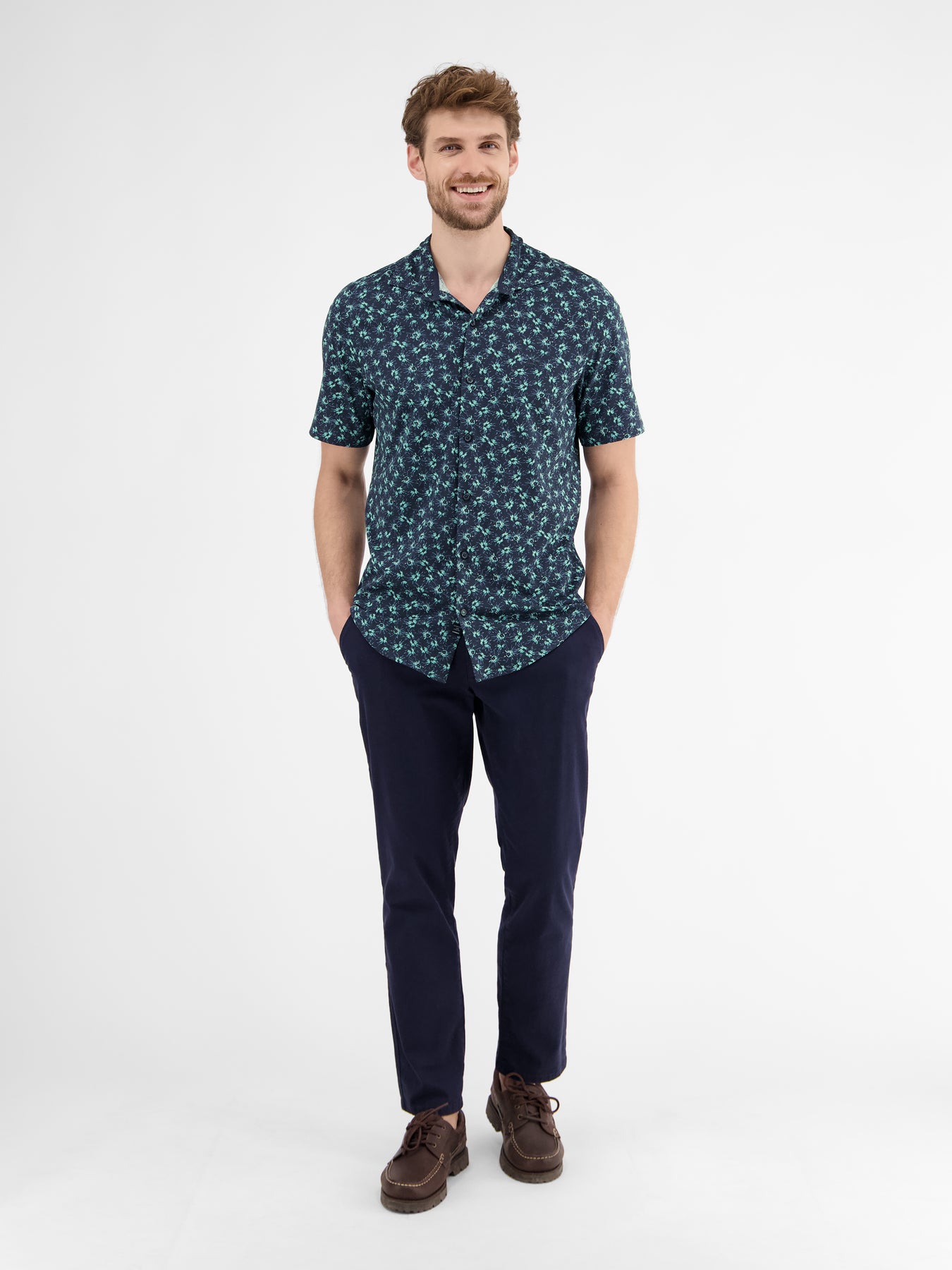 Herren Jerseyhemd, floral gemustert