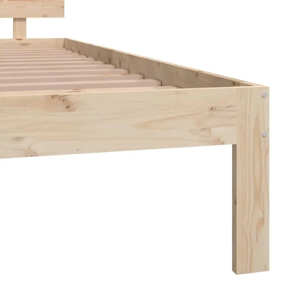 vidaXL - Bed frame met hoofdeinde - Naturel - Massief grenenhout - 140x200 cm