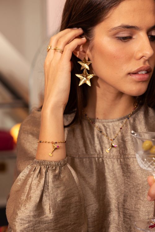 Starry armband met gekleurde kraaltjes & cocktail