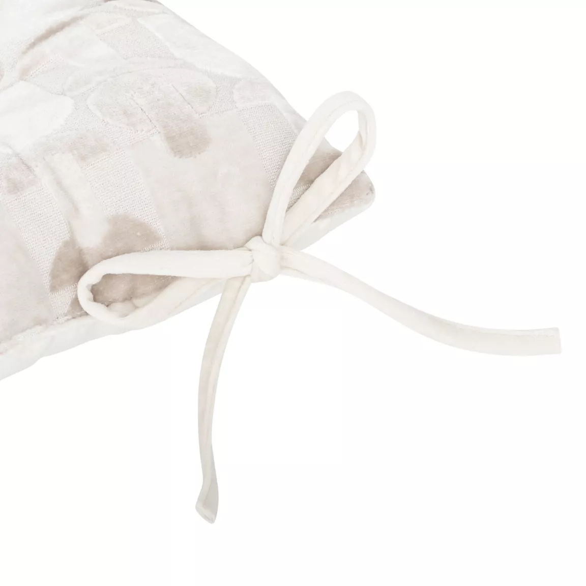 Coussin de chaise carré velours (38 x 38 cm) Luna Ecru