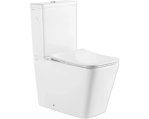 Jungborn WC-combinatieset DRIE, diepspoeltoilet met open rand, glanzend wit, met toiletzitting en softclose-mechanisme