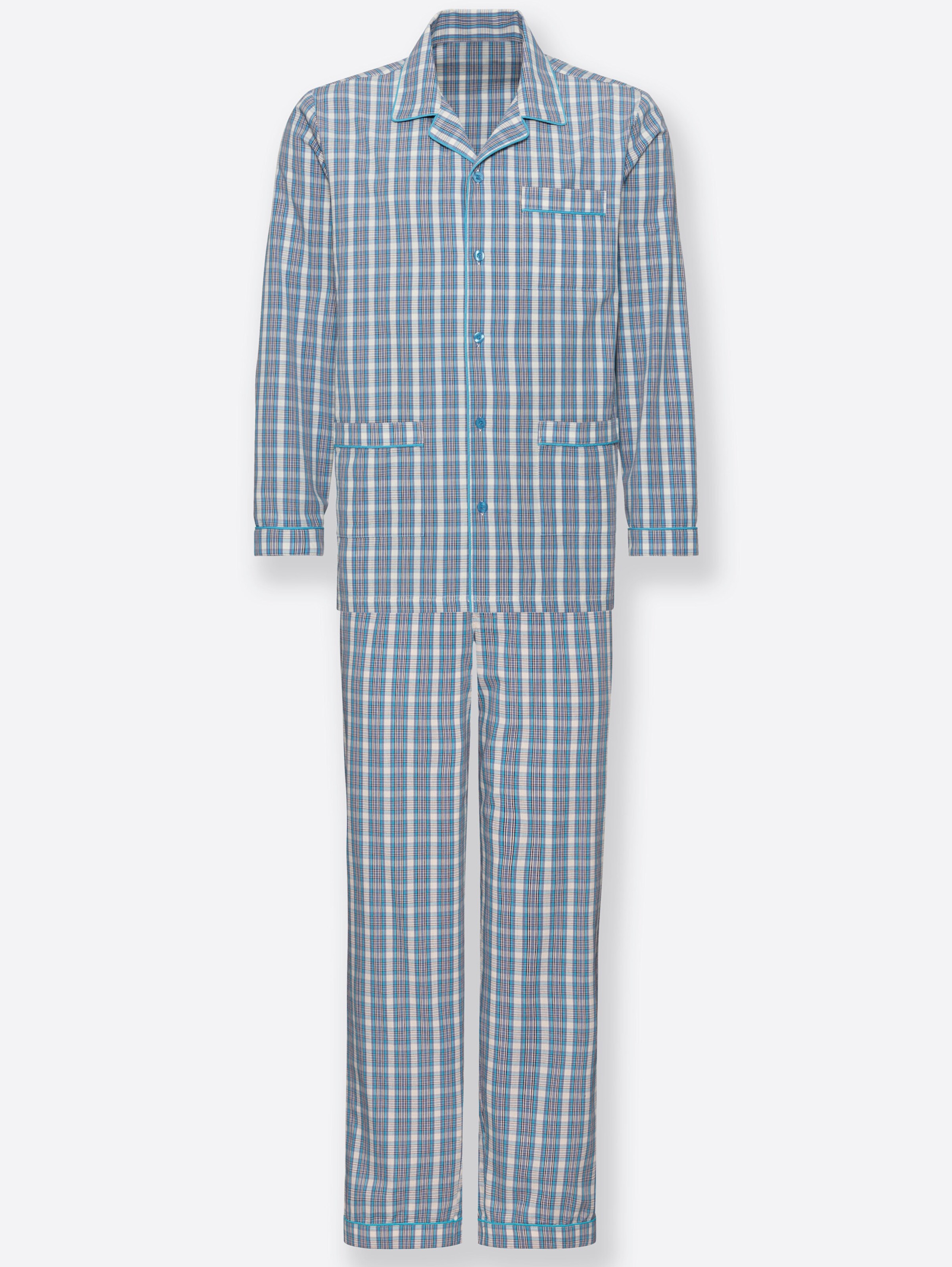 KINGsCLUB Pyjama in blau-kariert