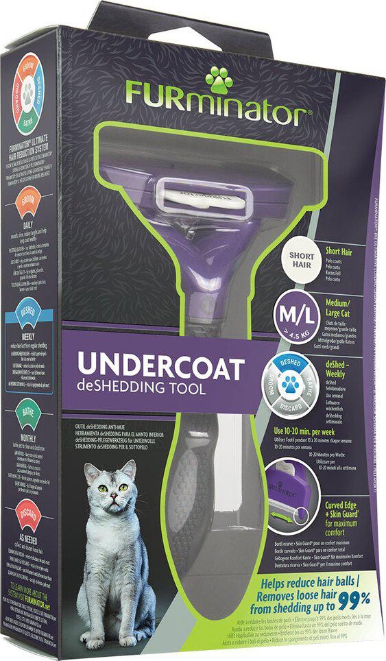 Furminator - Deshedding Undercoat Kam - Korthåret Katte - L