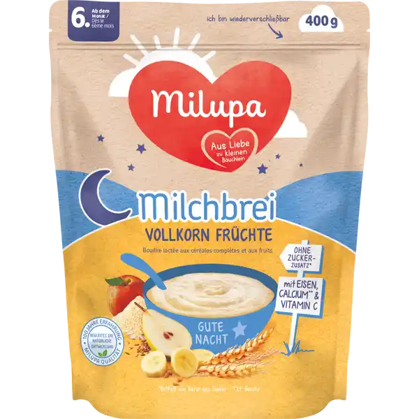 Milchbrei Vollkorn Früchte Gute Nacht ab dem 6. Monat