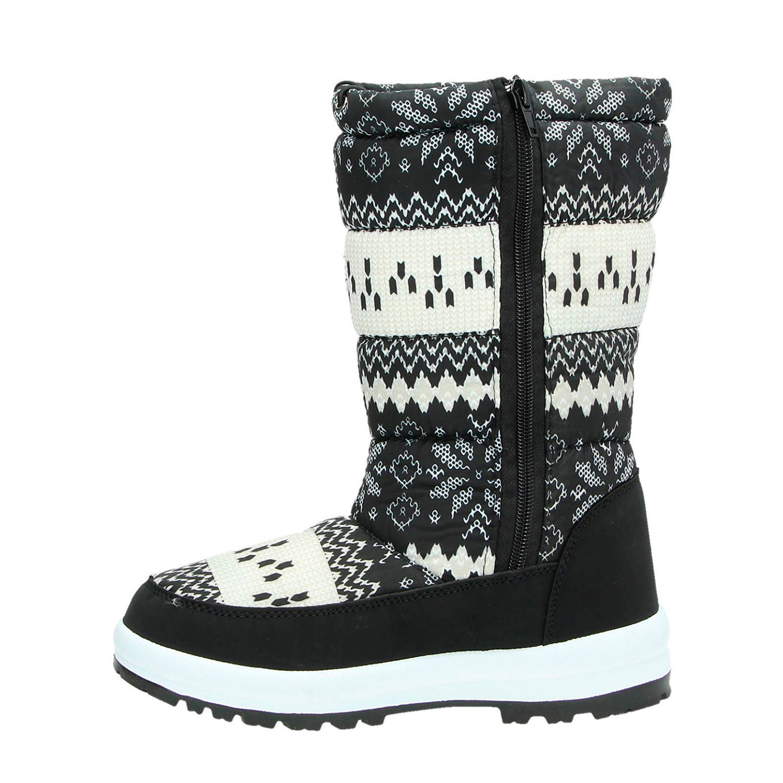 Snow Fun snowboots me tprint zwart/wit