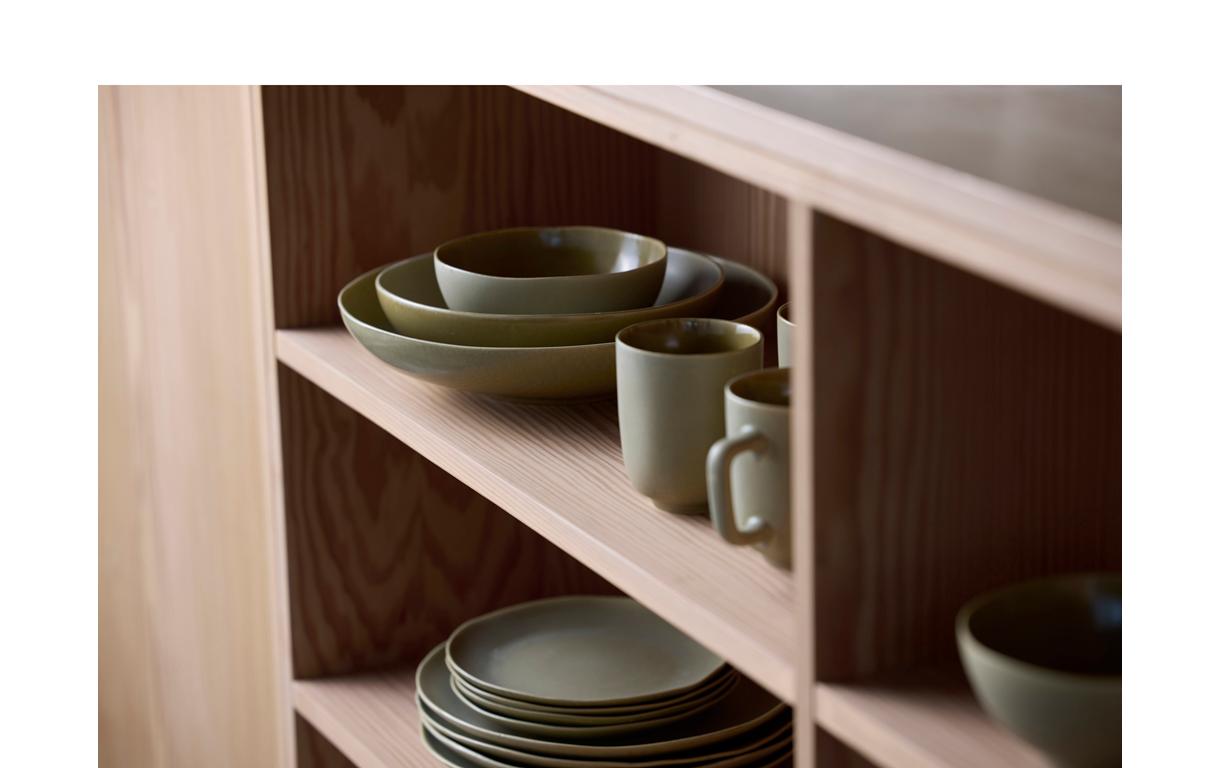 Kaffeetasse Shoku 230 ml, 6 Stück, GrünTassen-Set aus Steinzeug