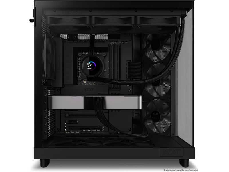 NZXT PC-Gehäuse H6 Flow Schwarz Kompaktes Mid-Tower-Gehäuse mit hohem Luftstrom