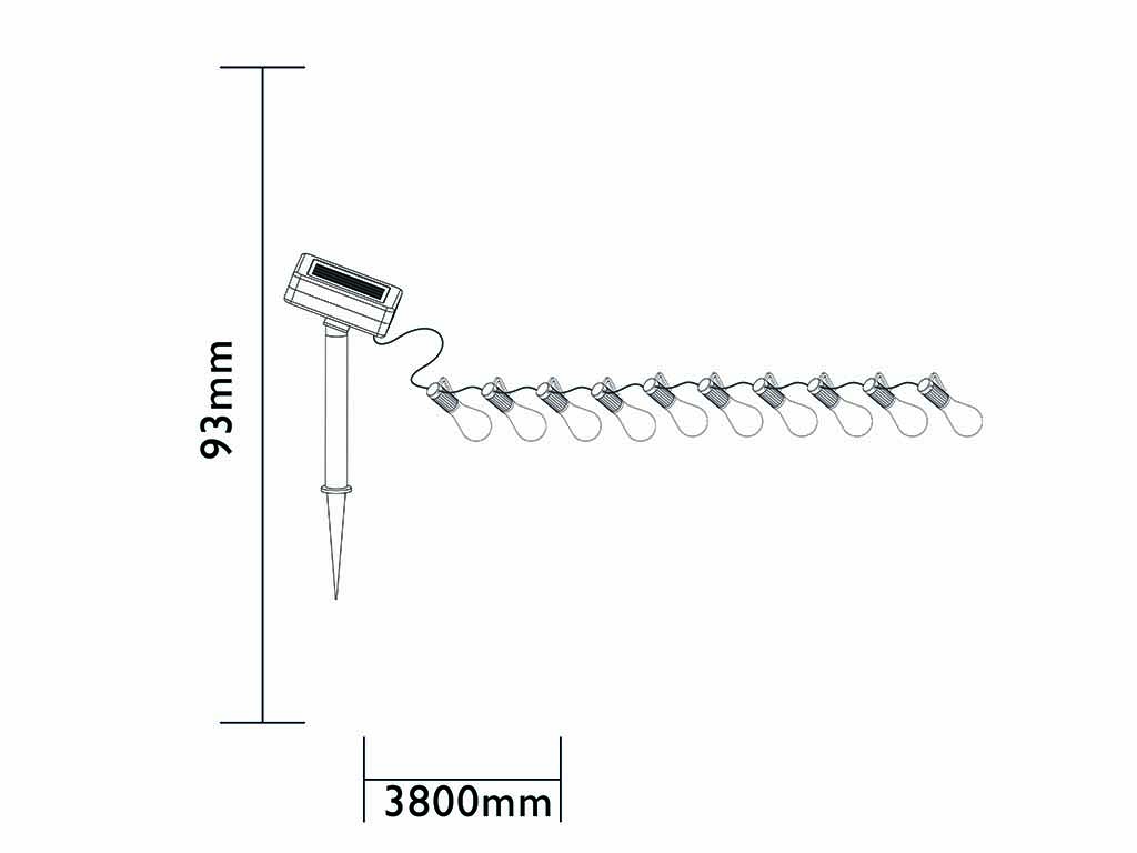 Luxform Alicante Solar stringlight feestverlichting