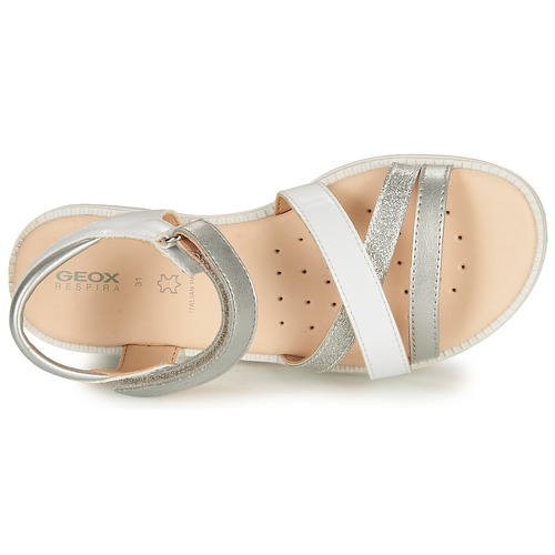 Geox - SANDAL KARLY GIRL - Blanc / Argenté