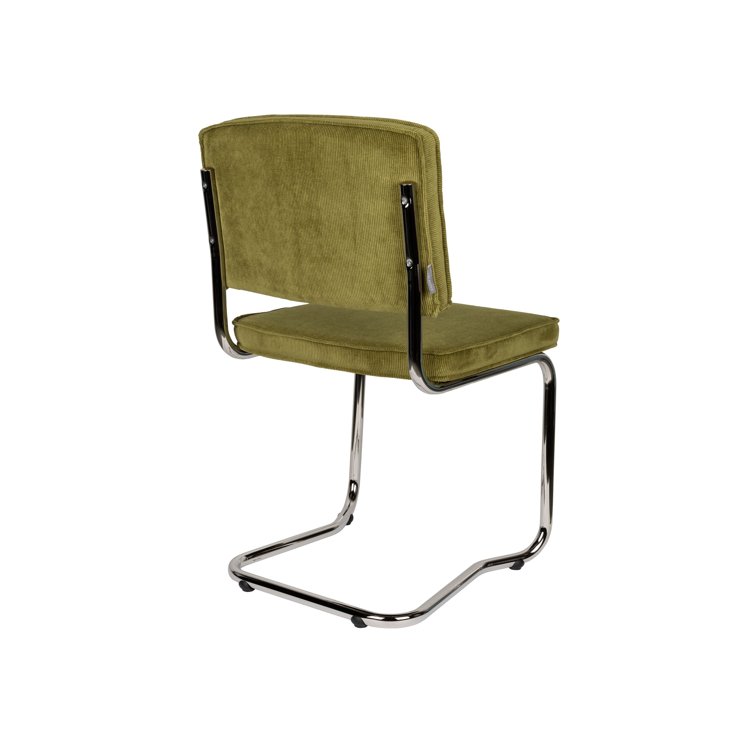 Zuiver Ridge Rib Kink Eetkamerstoelen  Groen - Set van 2