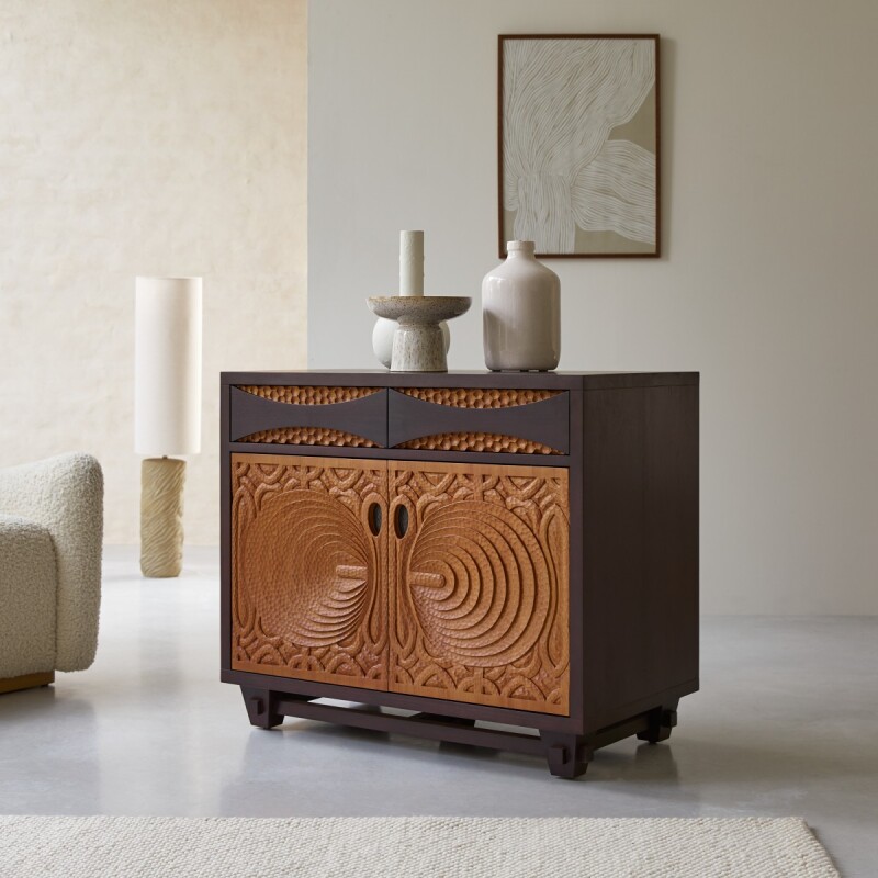 Buffet en acajou massif L 93 cm Frida