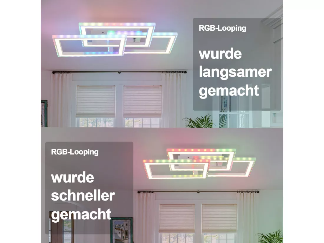 NETTLIFE Plafonnier LED RGB Dimmable Lampe de Chambre Moderne avec Télécommande 45W Géométrique pour Salon Salle à Manger