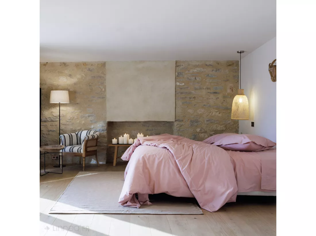 Taie de traversin 43x190 cm percale de coton MANOIR vert Canard