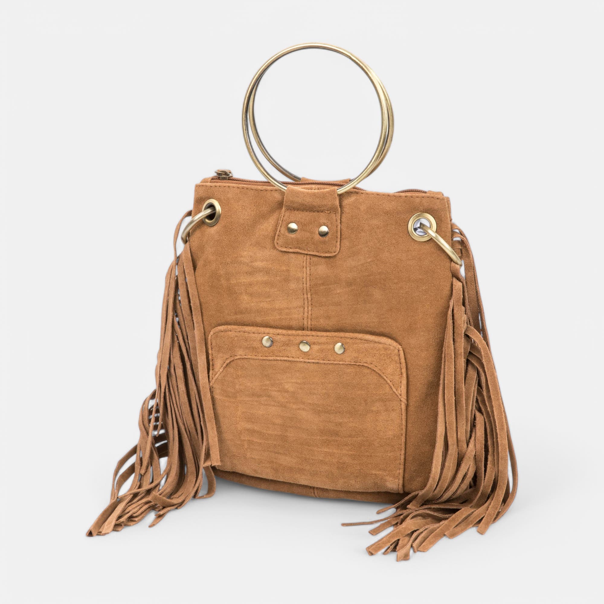 Sac bandoulière en cuir cognac