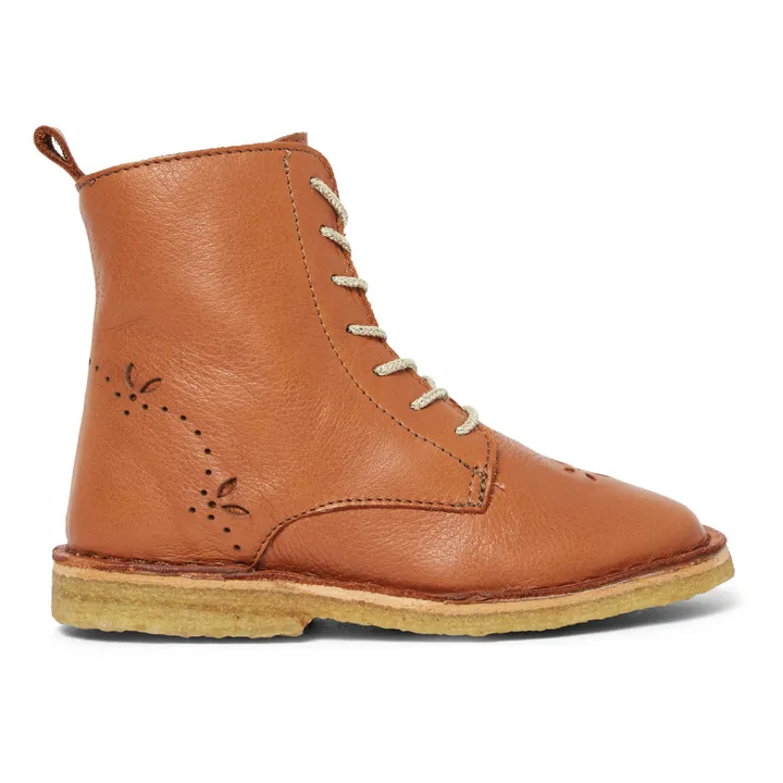 Emile et Ida Bottines à Lacets Cuir Emi | Camel