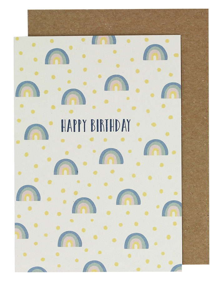 Klappkarte REGENBOGEN – HAPPY BIRTHDAY 2-er Set in bunt