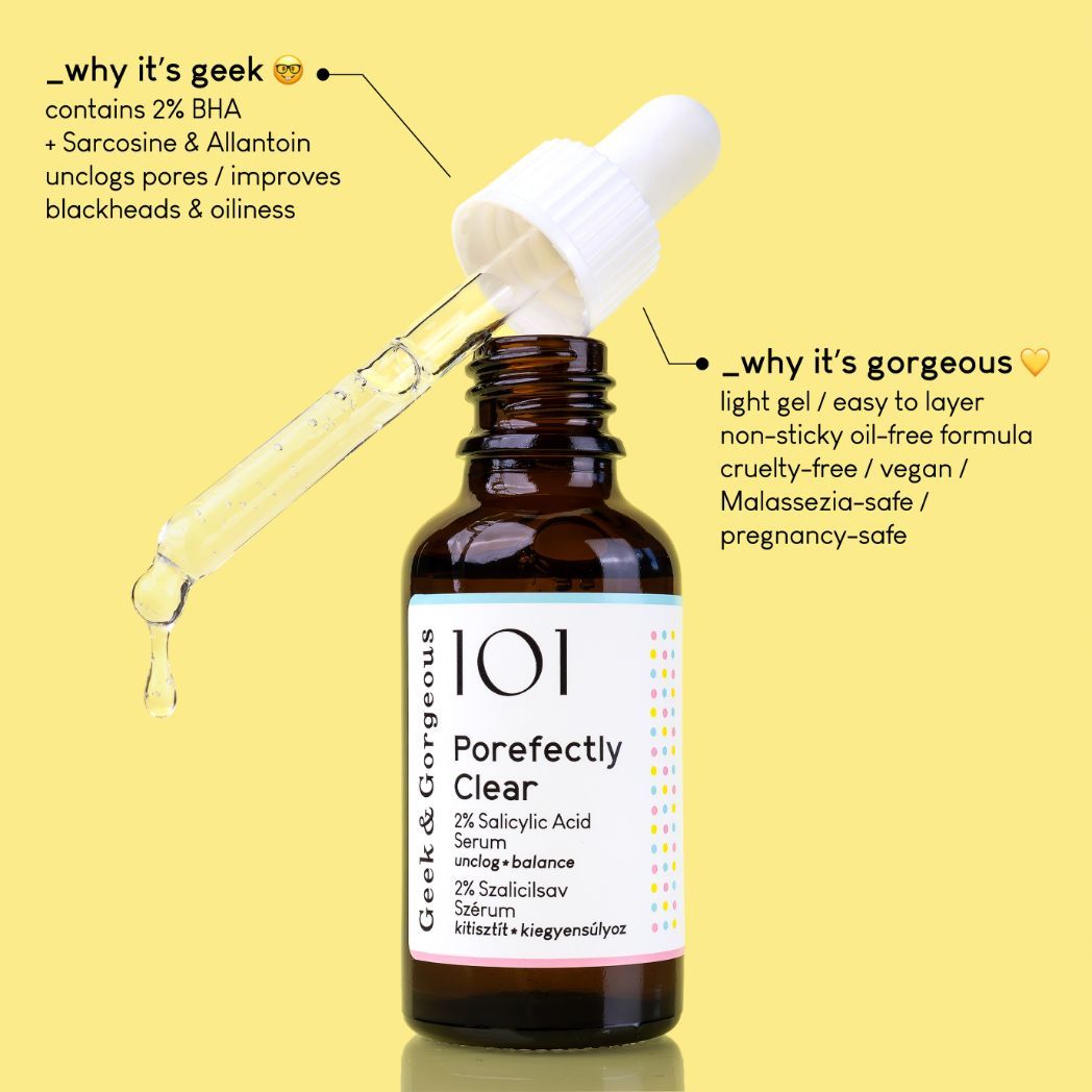 Geek & Gorgeous Porefectly Clear Serum mit 2% Salicylsäure, für Mischhaut & fettige Haut, 30 ml