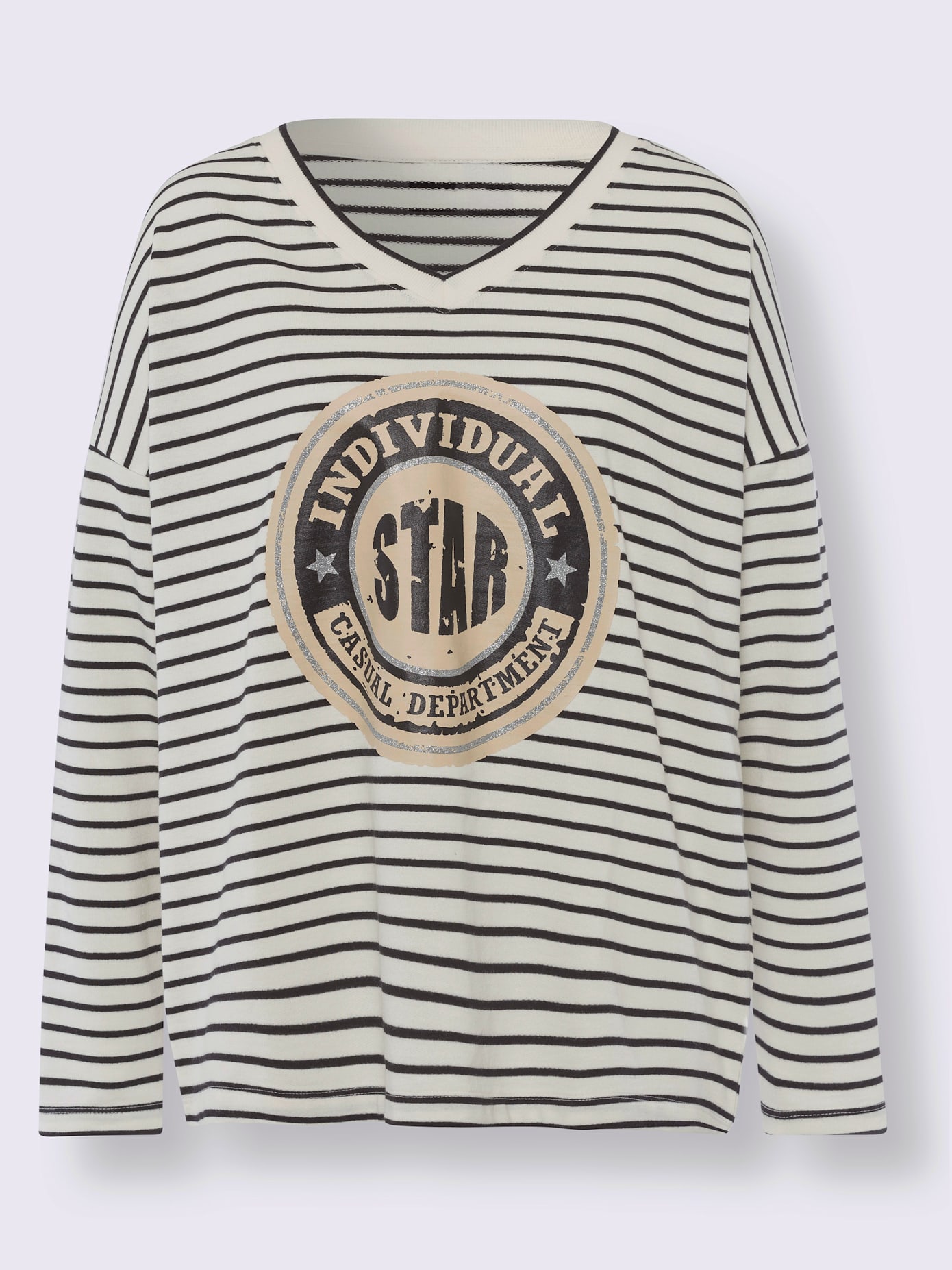 T-shirt rayé motif imprimé