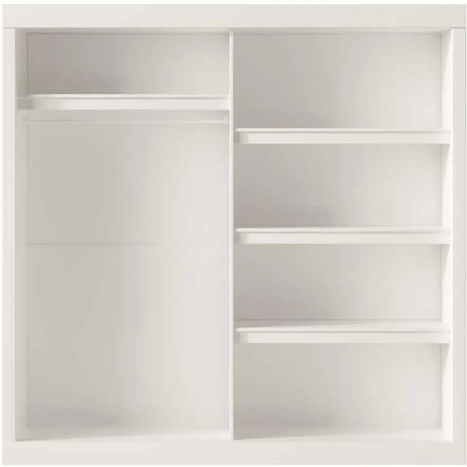 Rousseau Kledingkast Mike - 183 x 53 x 198 cm - Met spiegel - Wit