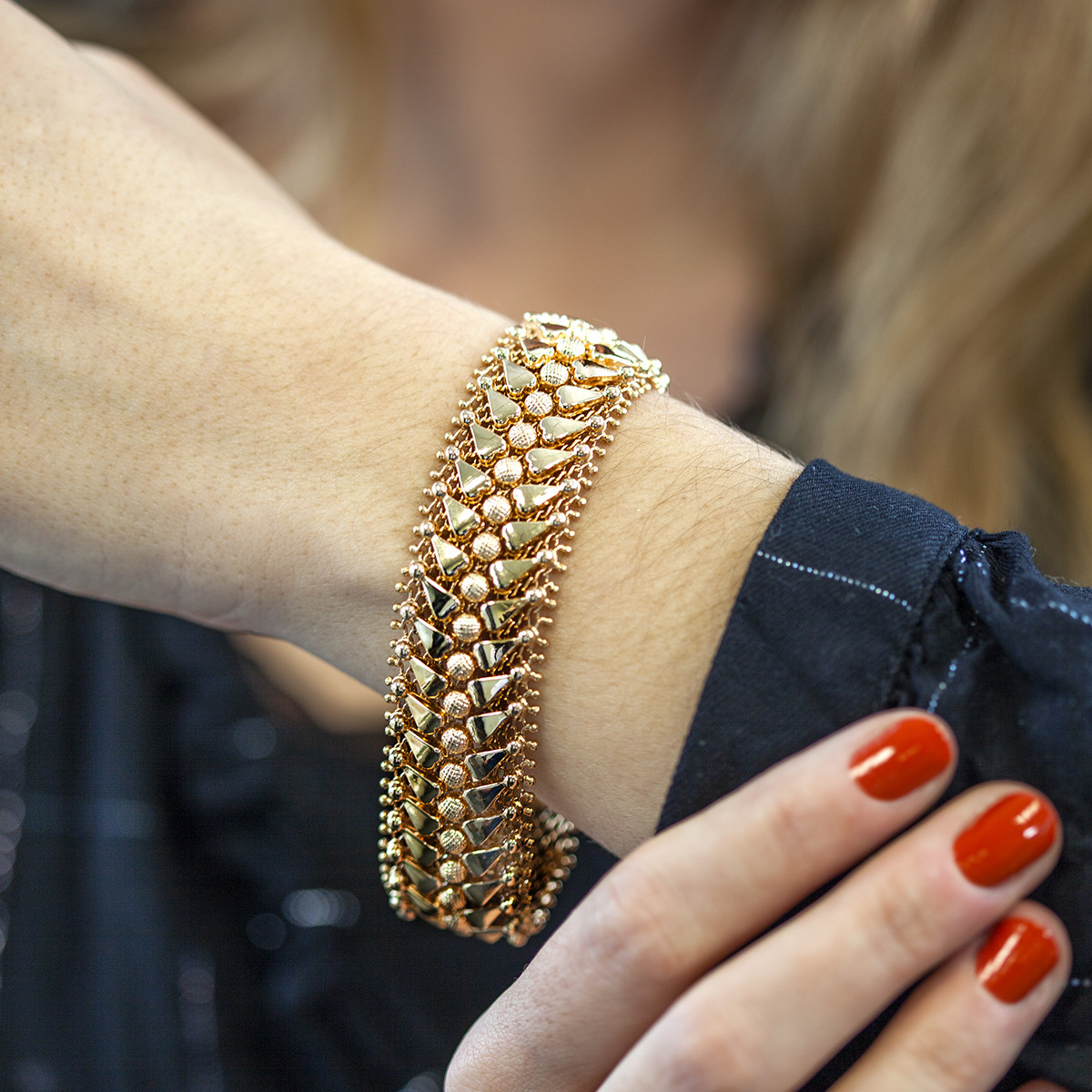Bracelet d'occasion or 750 jaune maille fantaisie