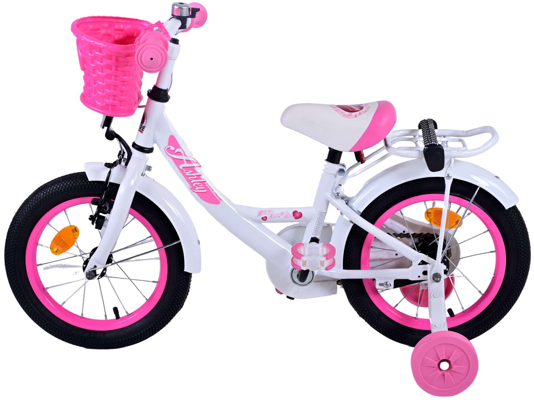 TPFSports Ashley Kinderfahrrad - Mädchen - 14 Zoll - Rücktritt + Handbremse - Weiß