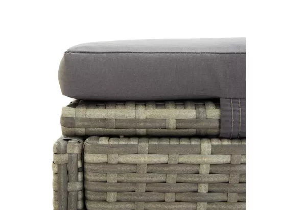 Transat avec coussin Gris Résine tressée