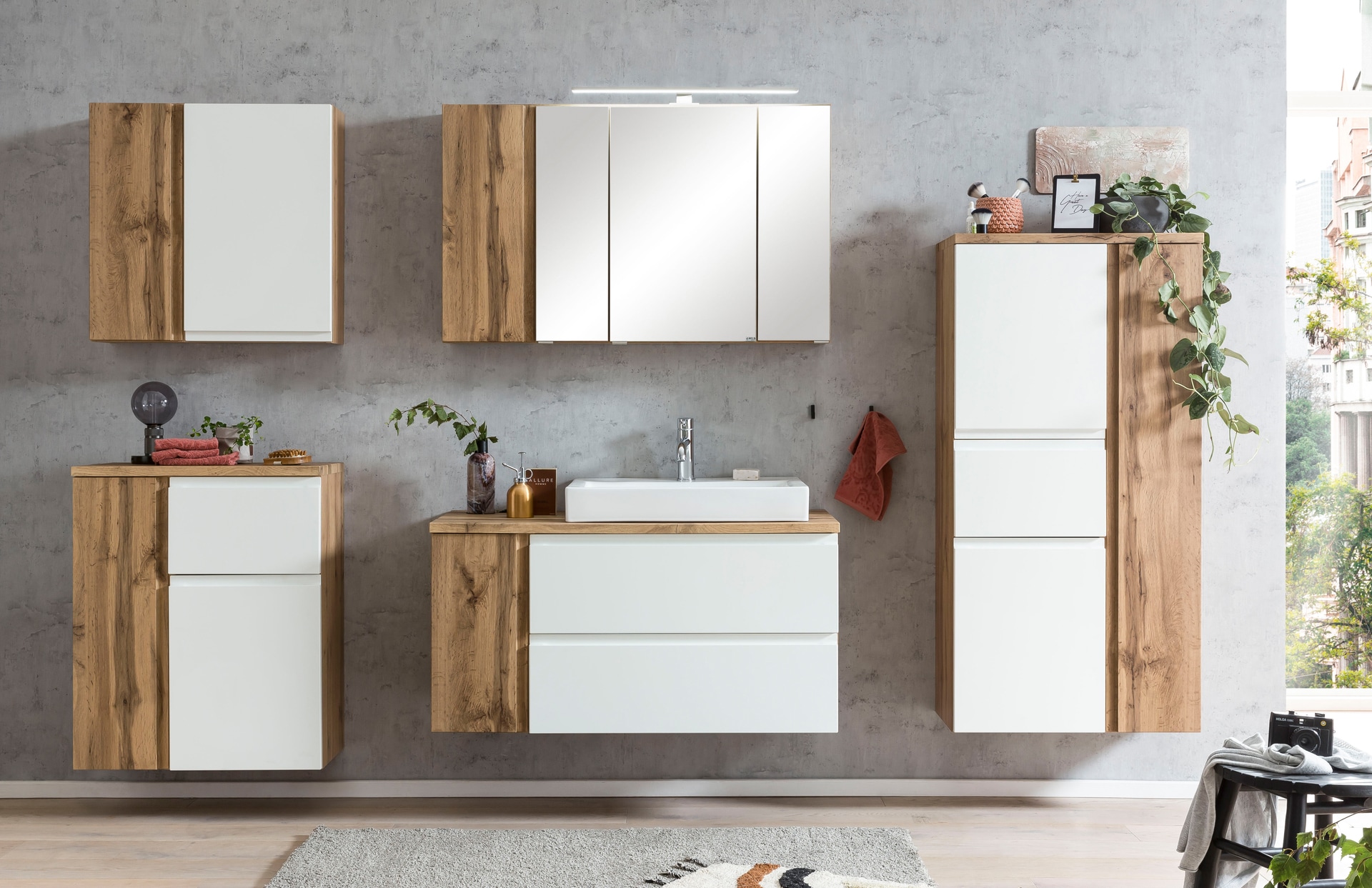 Bad-Spiegelschrank GENT braun MDF-Tür links