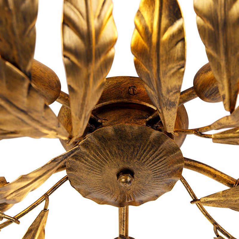 Vintage plafondlamp antiek goud 5-lichts - Linden