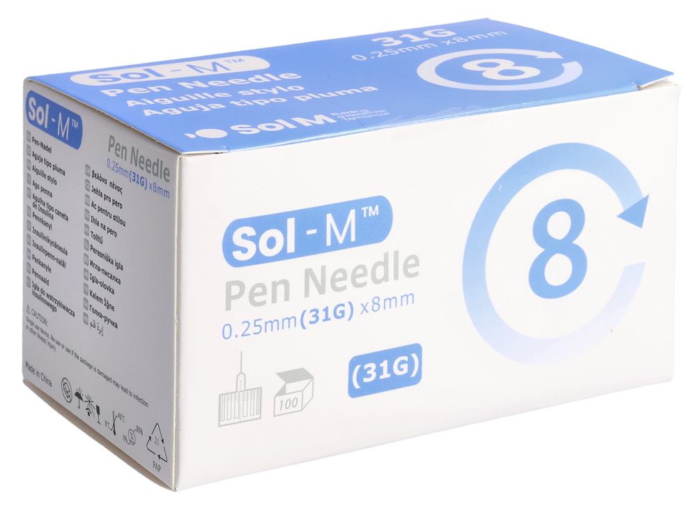 SOL-M Pen Nadel<br>100 Stück, 31G 0.25mmx8mm