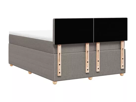 Sommier à lattes de lit avec matelas Taupe 160x200 cm Tissu