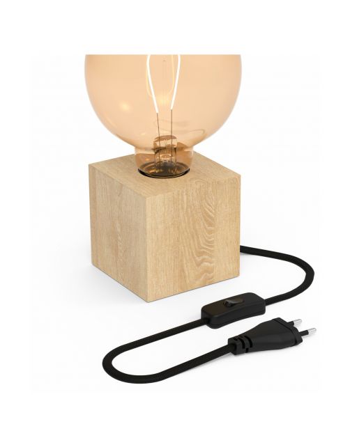 Calex Tafelarmatuur Wood + Schakelaar 1.8m - Lichtbron -
