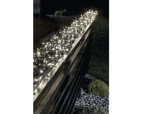 Konstsmide LED-clusterlichtketting, 5,80 m + 5 m aansluitkabel, 768 LED's, warm wit licht, incl. controller, 8 verschillende functies