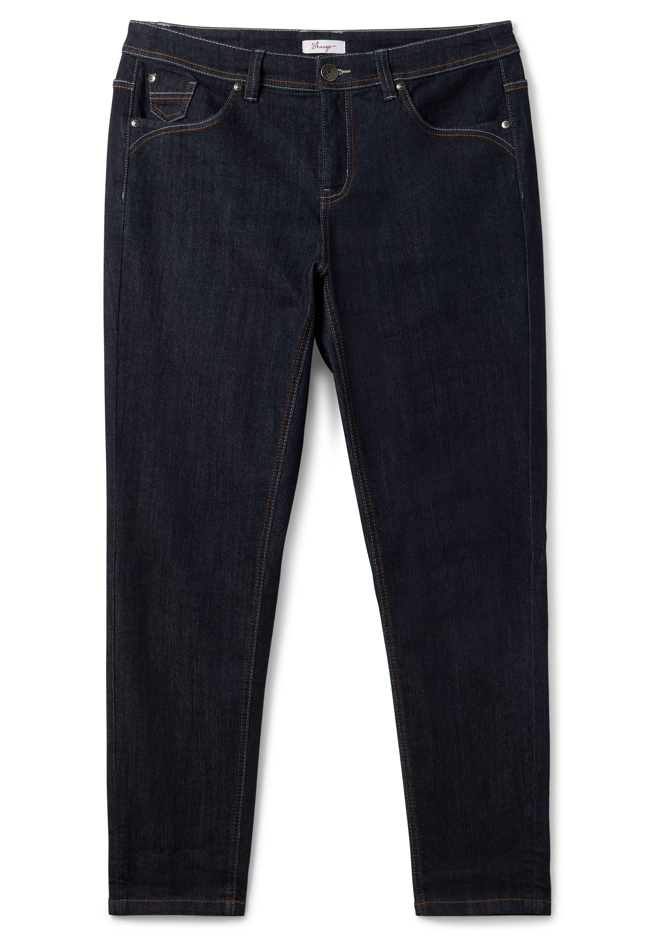 Schmale Jeans mit Kontrastnähten