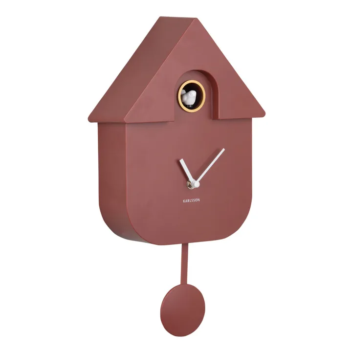 Present Time Horloge à pendule Modern Cuckoo | Rouge