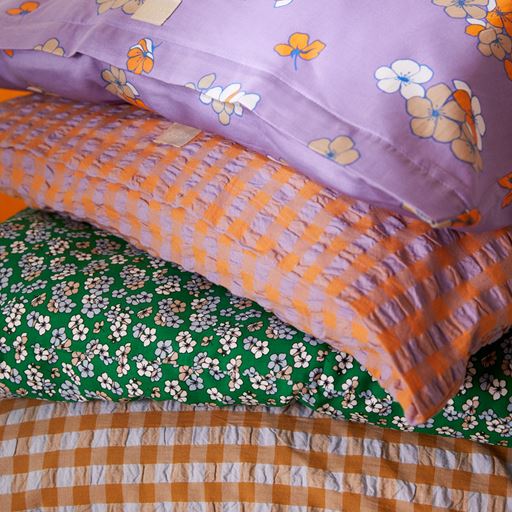 Juna Bæk&Bølge Pudebetræk, Lavender/Peach, 60x63 cm