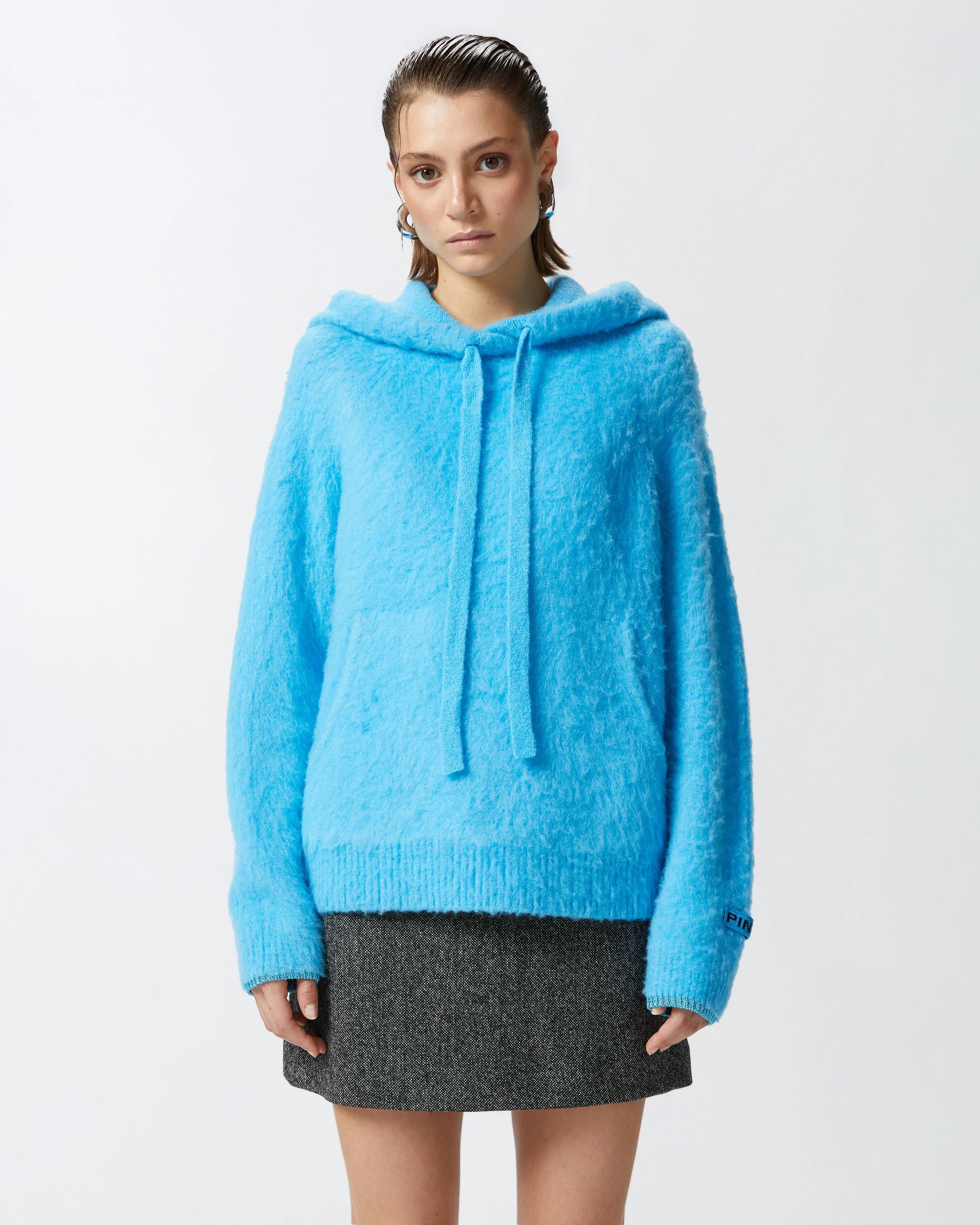 Pull fluffy à capuche | Bleu