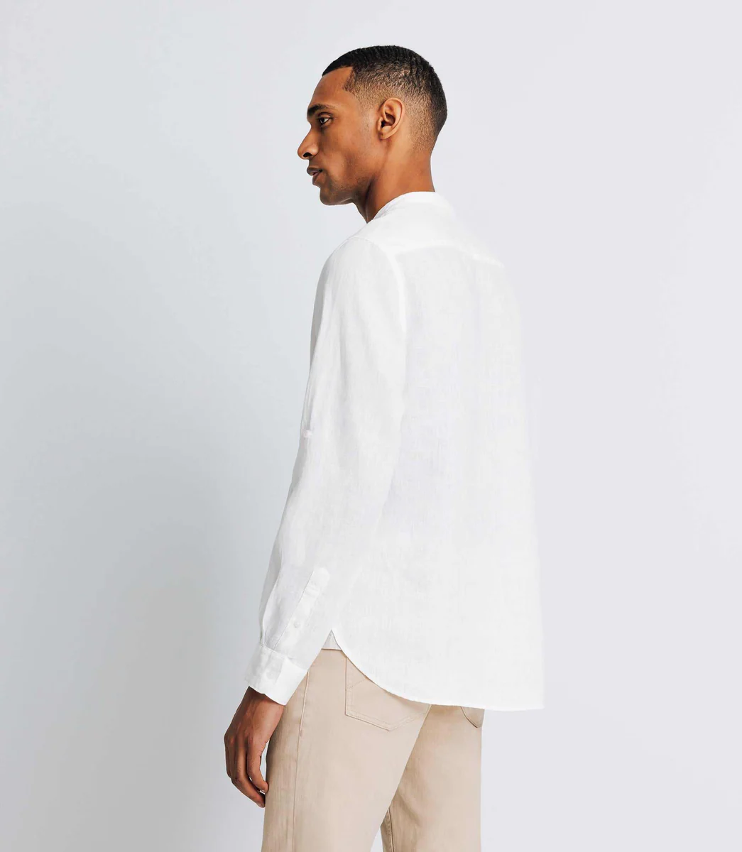 Chemise casual en lin blanche